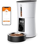Petory Automatic Cat Feeders Wi-Fi - 4L Dry Food Dispenser for Cats and Dogs 10 Meals per Day Sma...