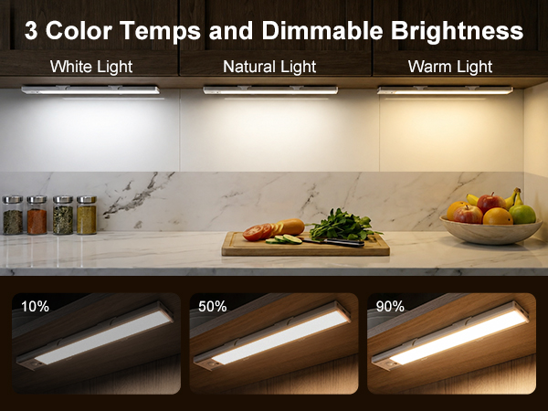 3 Color Temps and Dimmable Brightness