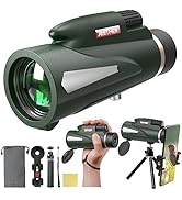 12x50 Monocular Telescope for Smartphone, Monoculars for Adults High Powered Portable Telescope H...