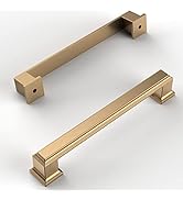 Amerdeco 10 Pack Champagne Bronze Cabinet Pulls 5 Inch(128mm) Hole Center Cabient Hardware Kitche...