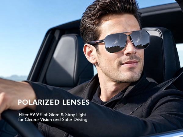 square aviator sunglasses for men women polarized shades