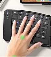 Ergonomic Foldable Keyboard, Portable Folding Travel Bluetooth Keyboard