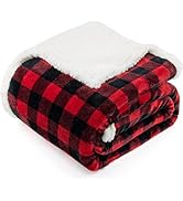 BEAUTEX Sherpa Fleece Throw Blanket, Super Soft Warm Buffalo Plaid Plush Blankets and Throws, Lig...