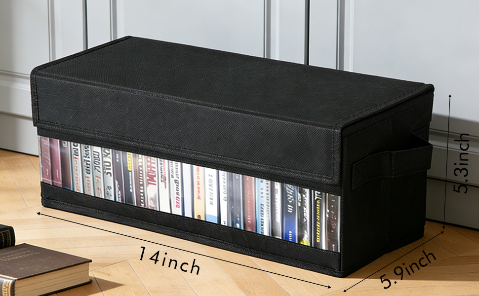 14x5.9x5.3inch,32 cd capacity,65 slim cd capacity,180 disc capacity,cd storage box,dvd storage box