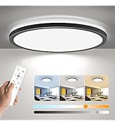 BLNAN LED Flush Mount Ceiling Light with Remote Control, 12 Inch 24W Dimmable Low Profile Hardwir...