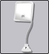 Flexible 10X Magnifying Makeup Mirror with Adjustable Gooseneck and Suction Cup - 2 in 1 Table