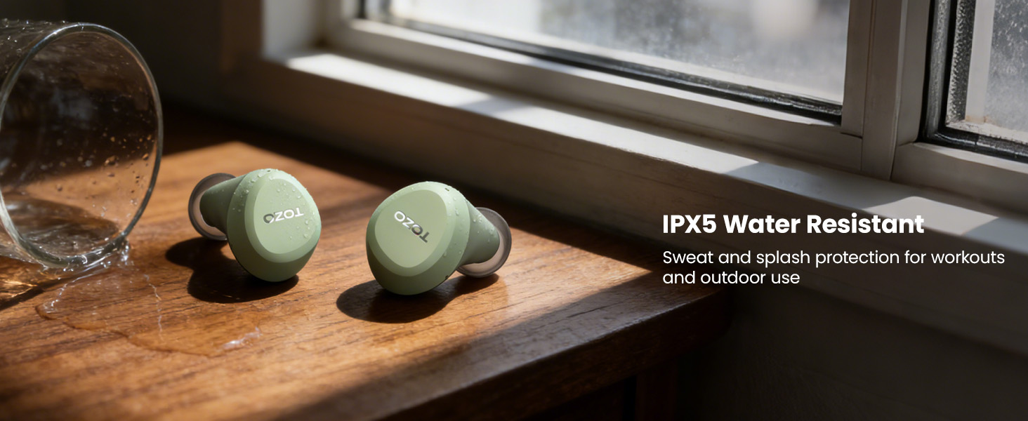 TOZO A1 IPX5 water resistant wireless earbuds for workout and sports sweatproof