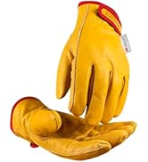 toolant Winter Leather Work Gloves, Warm 3M Thinsulate Lining for Cold Weather Work, Thermal Insu...