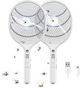 WBM Smart Electric Fly Swatter Racket, Rechargeable Bug Zapper, Medium-2PK, (6405E-2PCS)