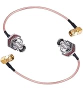 urcianow 2Pcs BNC Female Bulkhead to SMA Male 90 Degree Connector 6 Inch Low Loss RG316 Coaxial C...