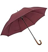 G4Free Wooden J Handle Umbrella 54 Inch Large Auto Open Classic Windproof Rain Stick Umbrellas fo...