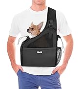 Lukovee Pet Dog Sling Carrier, Hard Bottom Support and Hands Free Papoose Puppy Travel Bag Tote ,...