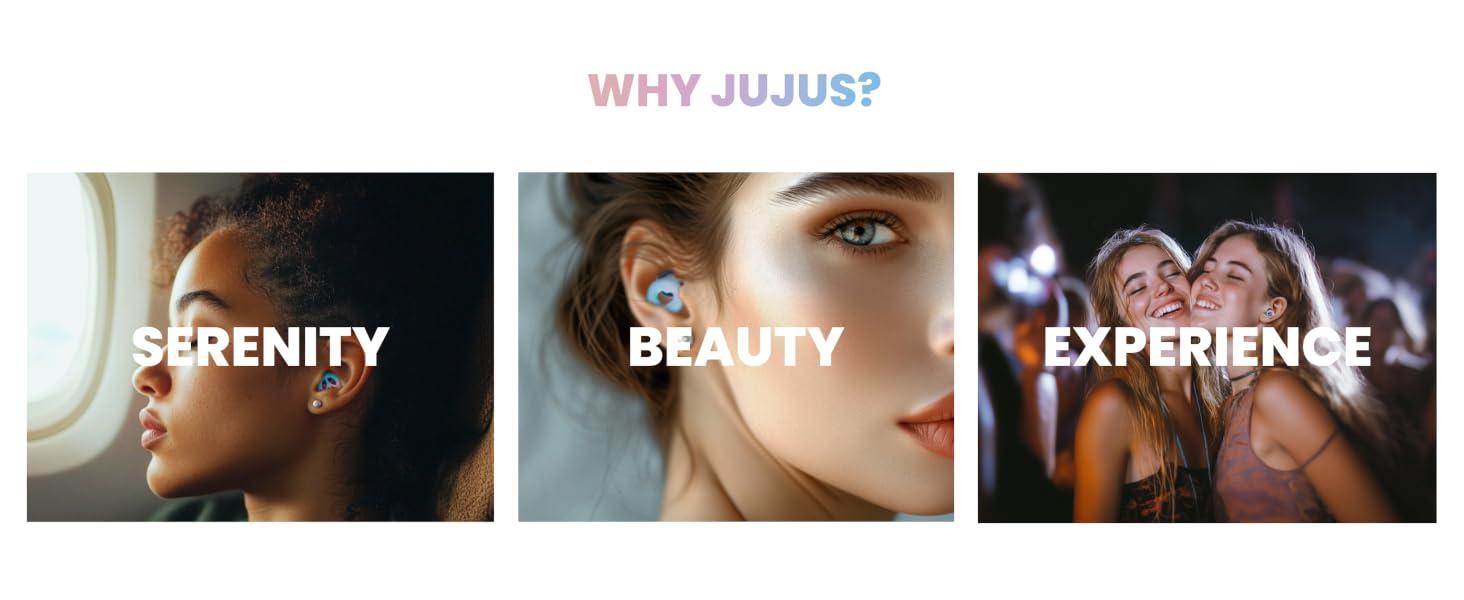 stylish noise canceling earplugs for protection at loud music events raves concerts JuJus