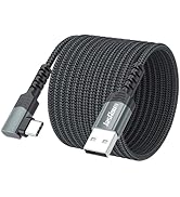 15ft USB C Cable Right Angle, 3A Fast Charging Long USB Type C 2.0 Data Transfer 90 Degree Cord B...