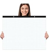 Yaridar Large Engineering Graph Paper - 22" x 17" Grid Paper Notepad, 4"x4" Blue Grid 50 Sheets/1...