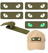 PH PandaHall 6pcs Glow in The Dark Cat Eyes Patch, 3.5x1.1 inch Cat Eyes Patches Hooked Backing T...
