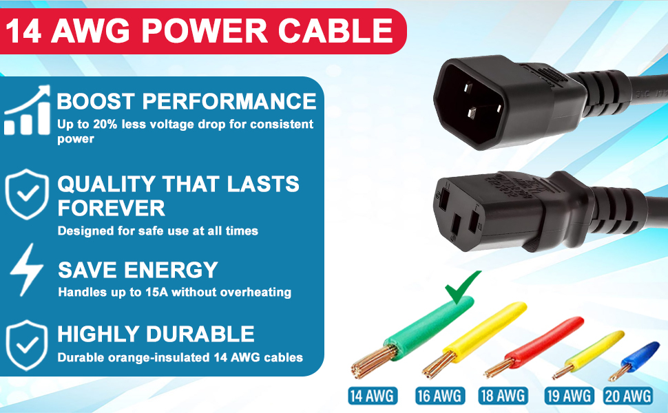 pdu power cord 15 amp power cord heavy duty power cord extension 2ft extension cord 3 prong