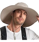Cooltto Wide Brim Sun Hats with Waterproof Breathable for Fishing, Hiking, Camping,for Men Women ...