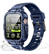Dsytom Waterproof Case with Band Compatible for Apple Watch Band 45mm 44mm 41mm 40mm for Men,Rugg...