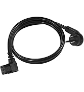3FT Replacement Computer Monitor Power Cord - Low Profile Flat Plug NEMA 5-15P to Right Angle C13...