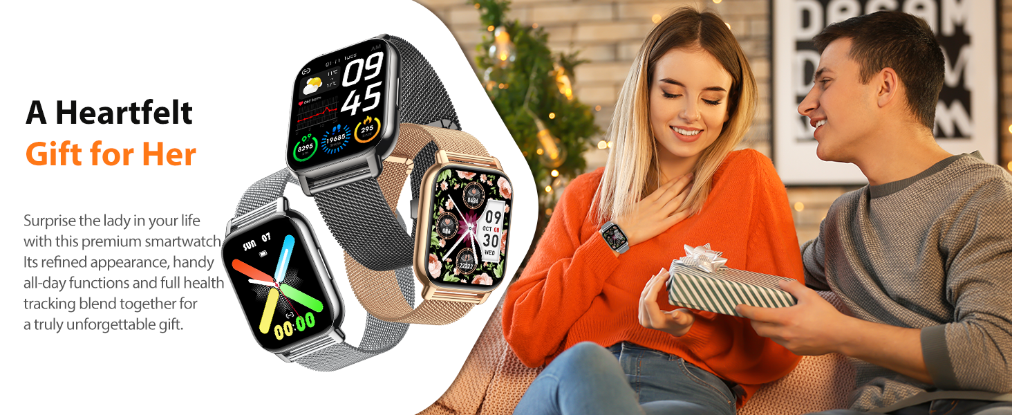 smart watch for iphone compatible; watch gift for women