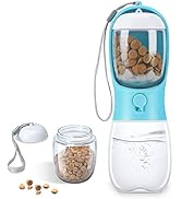 AVELORA Dog Water Bottle,Portable pet Water Bottle with Food Container,Outdoor Portable Water Dis...