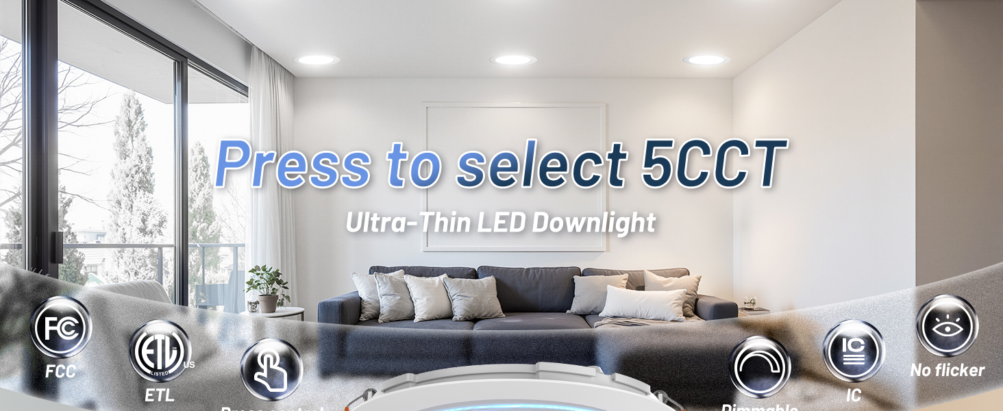 Press to select 5CCT Ultra-Thin Recessed Light with Junction Box