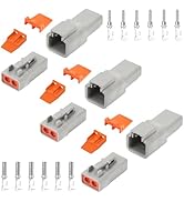 GRZWAYS DTP Connector Kit 2 Pin Automotive IP67 Waterproof Electrical Connectors Plug 3 Sets Term...