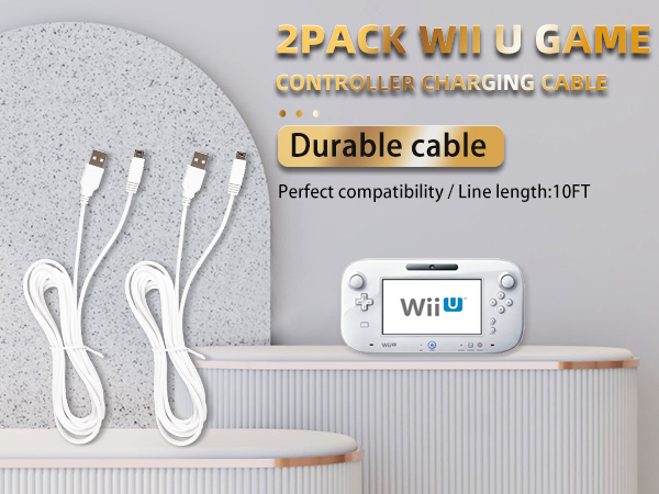 2Pack Wii U Game Controller Charging Cable