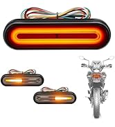 Linkstyle 5" 12V Motorcycle Brake Stop Light, LED Tail Stop Light with Turn Signals Running Tail ...