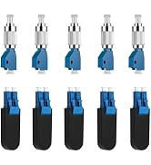 5 Pcs Single Mode 9/125um FC Male to LC Female VFL Fiber Optic Adapter and 5 Pcs Singlemode LC/UP...