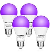 FAGUANGAO LED Black Light Bulb,9W(75Watt Equivalent) A19 UV Blacklight Bulb,120V,UVA Level 390-40...