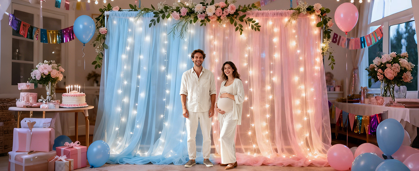 Tulle backdrop curtain
