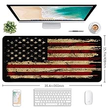 Large American Flag Mouse Pad with Stitched Edges
