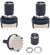 Taiss 3pcs Rotary Switch RS26 1P12T Band Switch Band Channel Rotary Selector Switch 1 Pole 12 Pos...