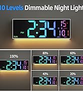 Night Light Gym Clocks for Living Room Bedroom Office Wall Decor