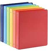 1-inch 3 Ring Binder with 2 Interior Pockets, 1'' Basic Binders Holds US Letter Size 8.5'' x 11''...