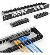 Enmane 16 Port Patch Panel Cat6 Keystone Patch Panel RJ45 Patch Panel UTP 1U Network Patch Panel ...