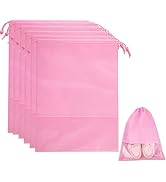 6 Pcs Travel Shoe Bags, ULIFEMALL Large Non-Woven Drawstring Shoes Storage Bag with Transparent S...
