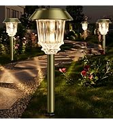 XMCOSY+ Solar Pathway Lights Outdoor - 4 Pack Auto On/Off 10-40 LM Dimmable Waterproof Outdoor So...