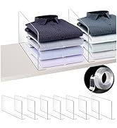mioule Closet Shelf Dividers - Clear Plastic Acrylic Tall Cabinet Shelf Dividers Organizer for Wo...