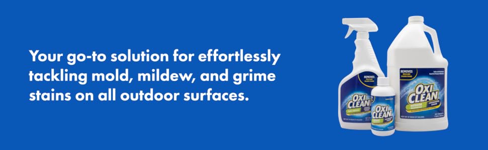 Your go-to solution for effortlessly tackling mold, mildew, and grime stains on all outdoor surfaces