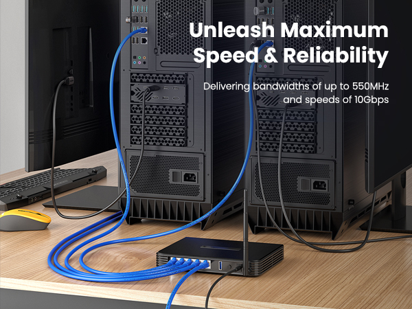 cat6 ethernet cable high performance 100% pure copper 10 gbps speed 550 MHz UL