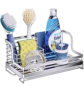 Consumest Sink Caddy, 5-in-1 Sponge Holder Kitchen Sink Caddy Organizer with Removable Drain Tray...
