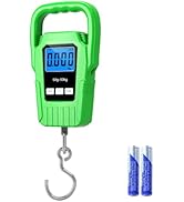 Digital Fish Scale Hanging Scale Fishing Scale,110lb/50kg Luggage Scale,Upgrade Large Handle &amp; Ba...