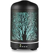 ENAROMA Essential Oil Diffuser 200ml Black Metal Tree Ultrasonic Aromatherapy Diffuser with Inter...