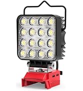 Azocek New Upgrade LED Work Light Compatible with Mil-wau-kee 18V Battery, 48W 4800LM Flashlight,...