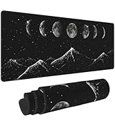 Phases of The Moon Starry Mountain Mouse Pad XL Extended Desk Mat, Non Slip Rubber Base Stitched ...