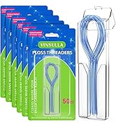 VINSULLA Floss Threaders for Braces, Bridges, and Implants 300 Count (Pack of 6)