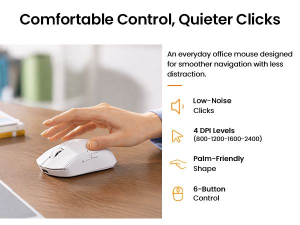 Comfortable Control, Quieter Clicks.